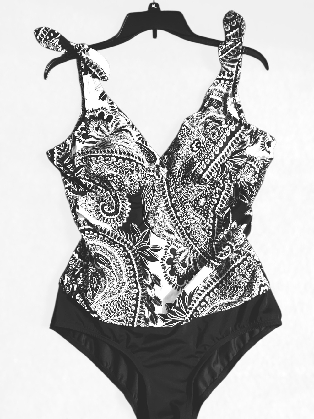 Jantzen Black and White Paisley One-Piece Swim
